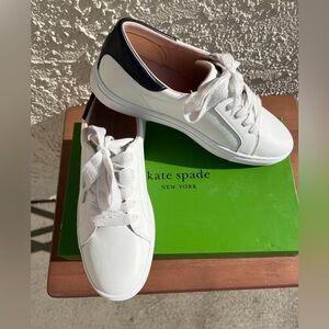 Kate Spade Leather Sneaker White/Blue Size 9.